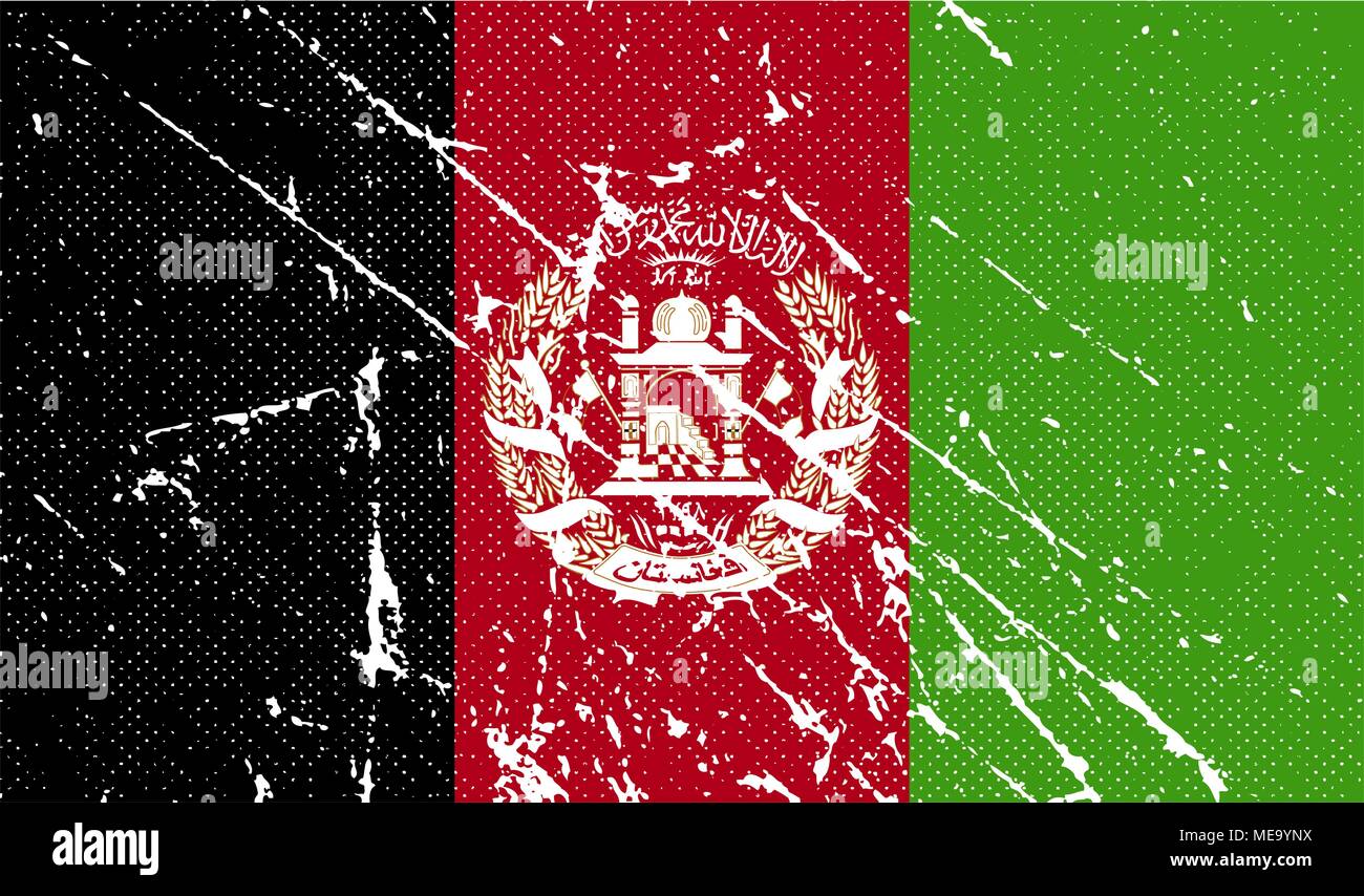 drapeau-de-l-afghanistan-avec-l-ancienne-texture-vector-illustration