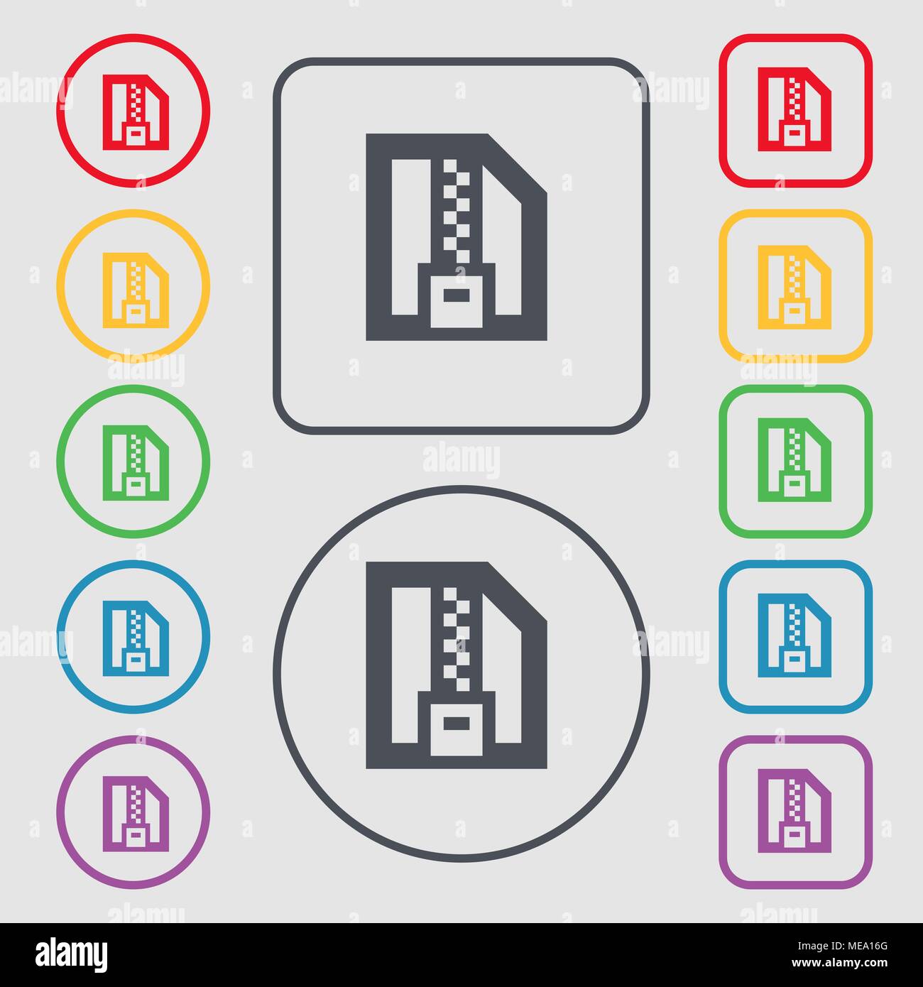 Fichier d'archive, téléchargez ZIP compressé, icône