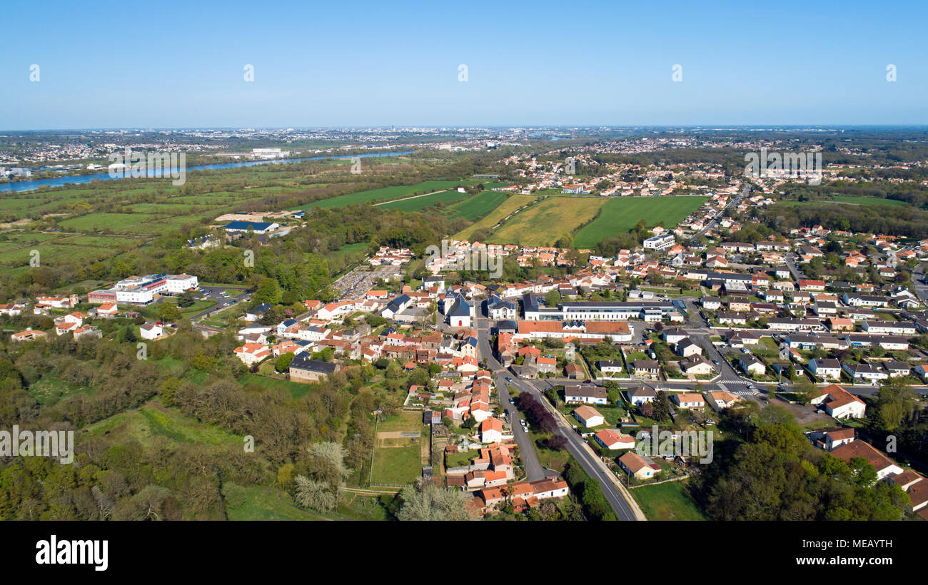Photographie aérienne de Saint Jean de Boiseau village de Loire Atlantique, France Banque D'Images