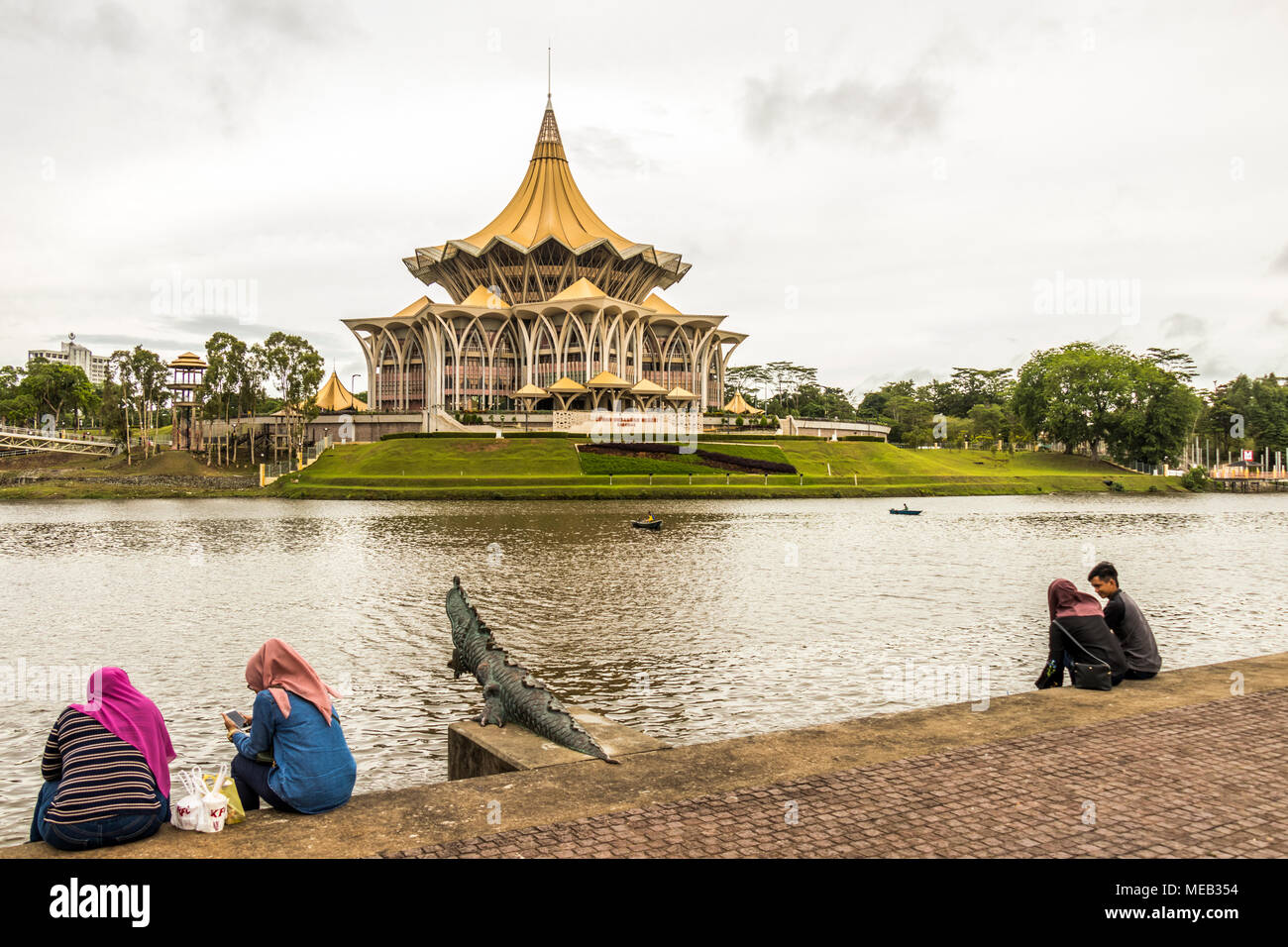 Bâtiment de l'Assemblée nationale à la Riverside Kuching Sarawak Malaisie Bornéo Banque D'Images