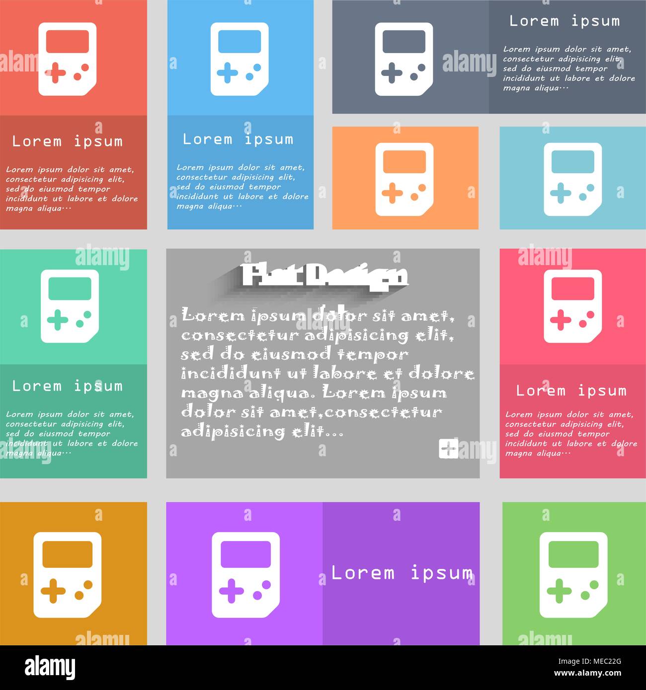 Icône Tetris signe. Ensemble de boutons multicolores avec l'espace pour le texte. Vector illustration Illustration de Vecteur