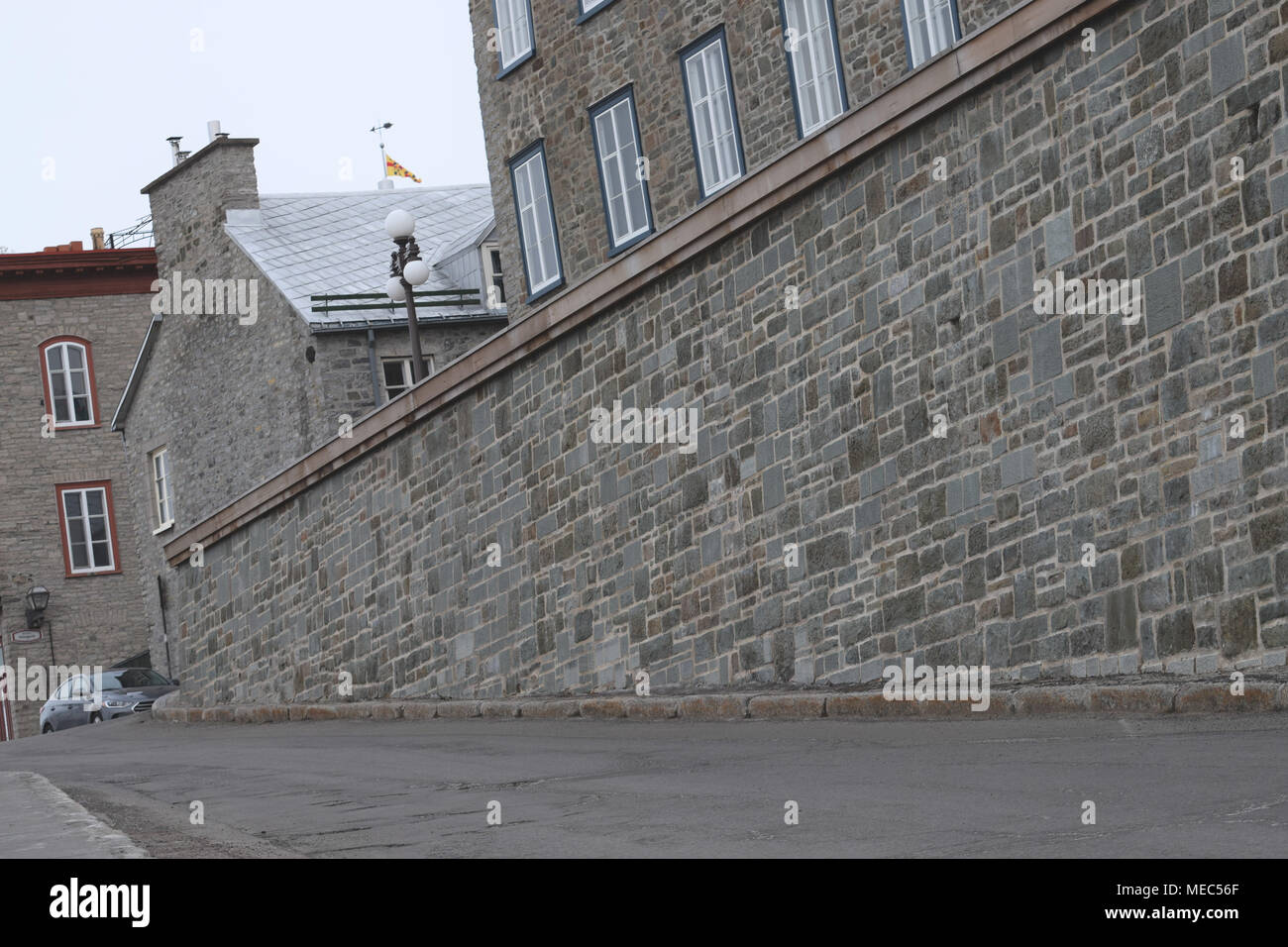 Un mur fortifié, une partie des remparts autour de Vieux Québec Banque D'Images