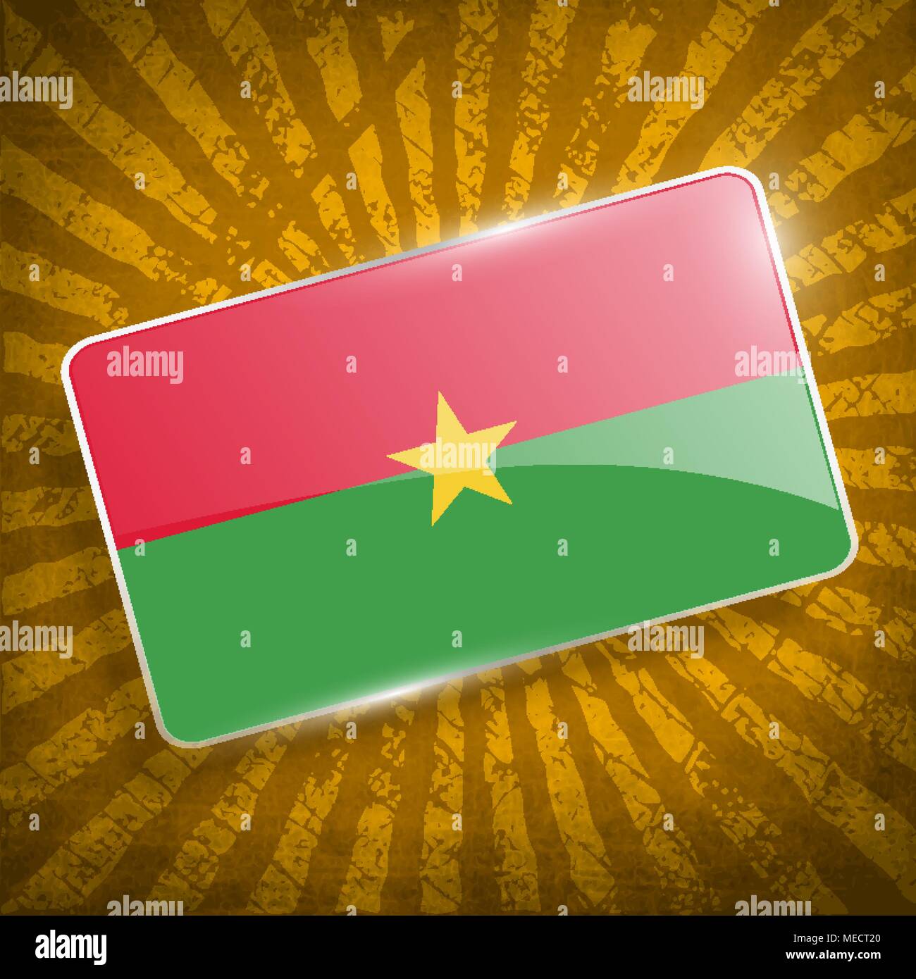 Drapeau du Burkina Faso avec de vieux la texture. Vector illustration Illustration de Vecteur
