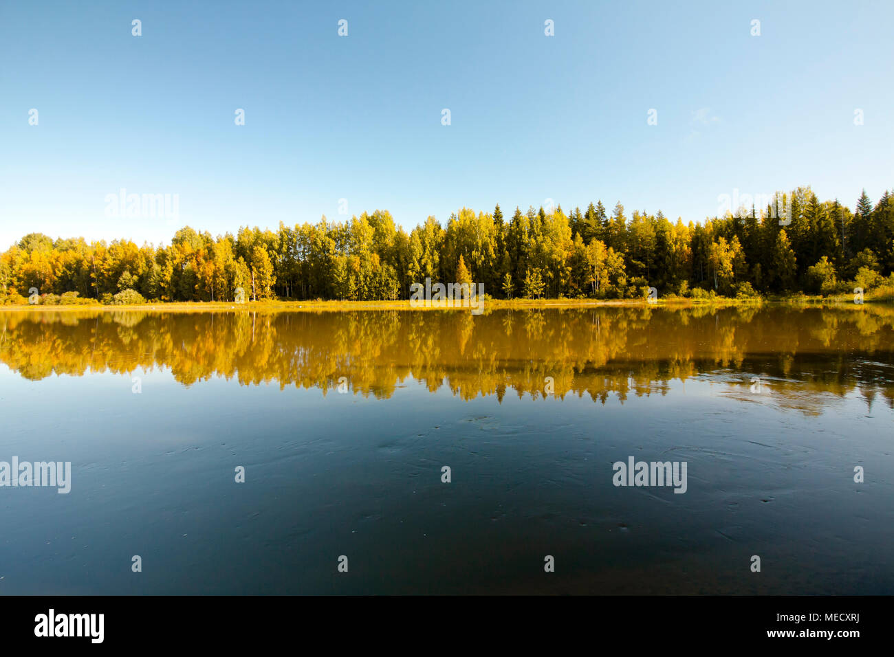 Calme et belle rivière Kymijoki en Finlande Banque D'Images