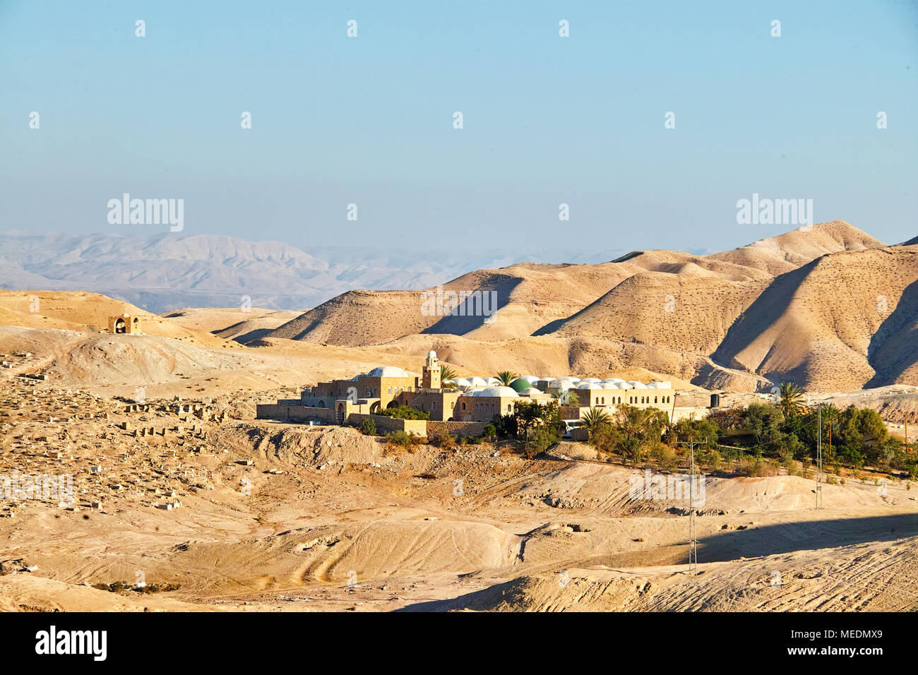 Nabi Musa, tombe du prophète Moïse, près de Jéricho et de Jérusalem dans le désert de Judée, Cisjordanie, Israël Banque D'Images