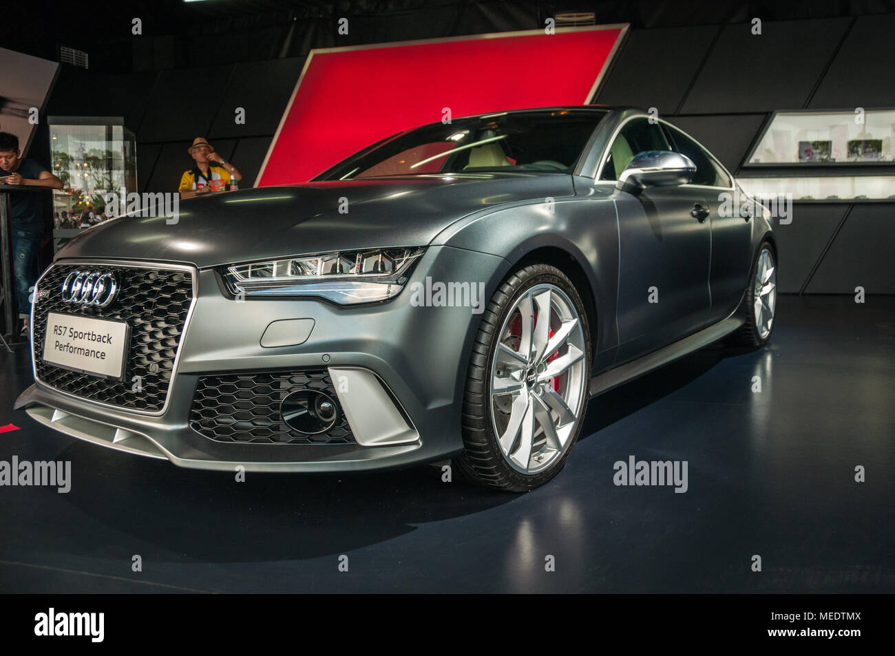 RS7 Sportback Performance sur l'affichage à un événement sportif d'Audi sur le Circuit International de Shanghai. Banque D'Images