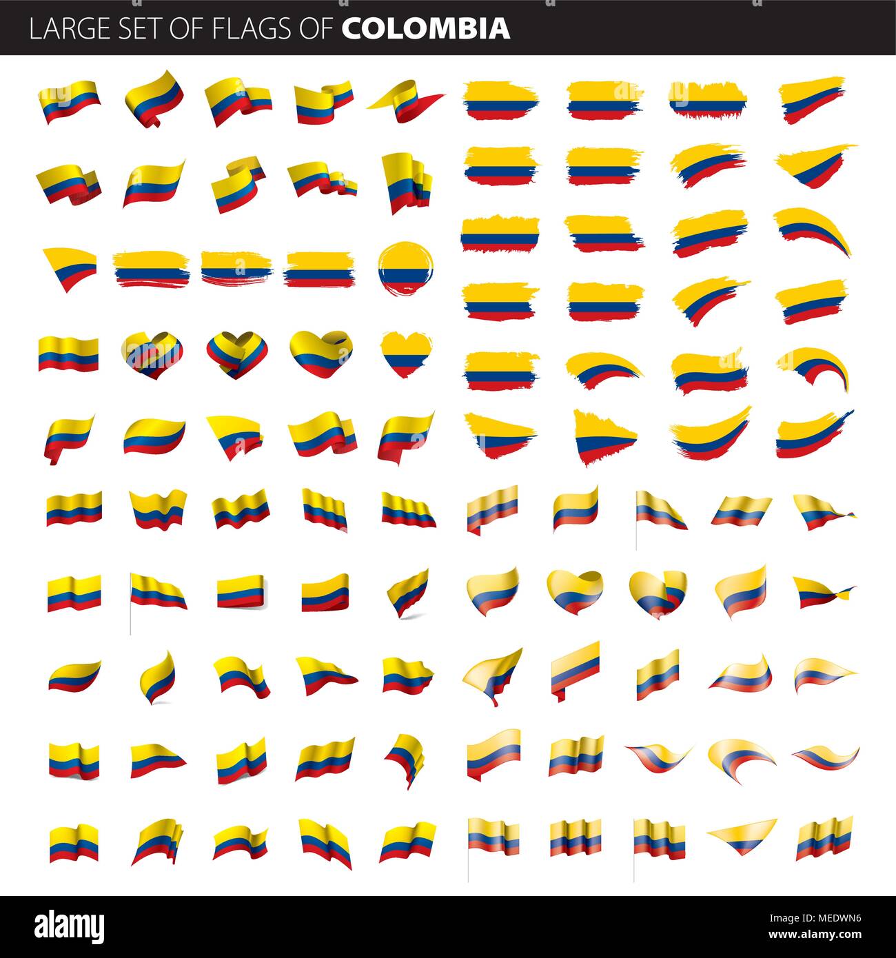 Colombie drapeau, vector illustration Illustration de Vecteur