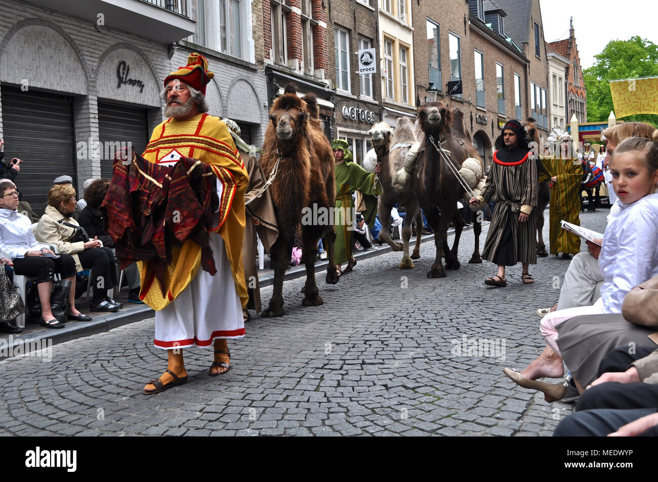 Bruges, Belgique. La Procession du Saint-Sang (Heilig Bloedprocessie), une grande procession catholique religieuse le jour de l'Ascension Banque D'Images