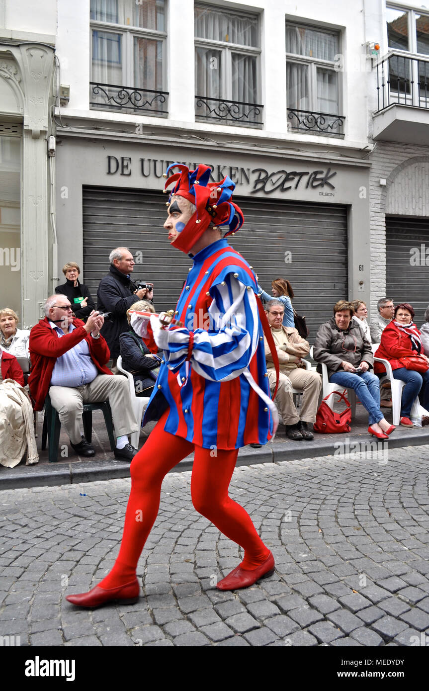 Bruges, Belgique. La Procession du Saint-Sang (Heilig Bloedprocessie), une grande procession catholique religieuse le jour de l'Ascension Banque D'Images