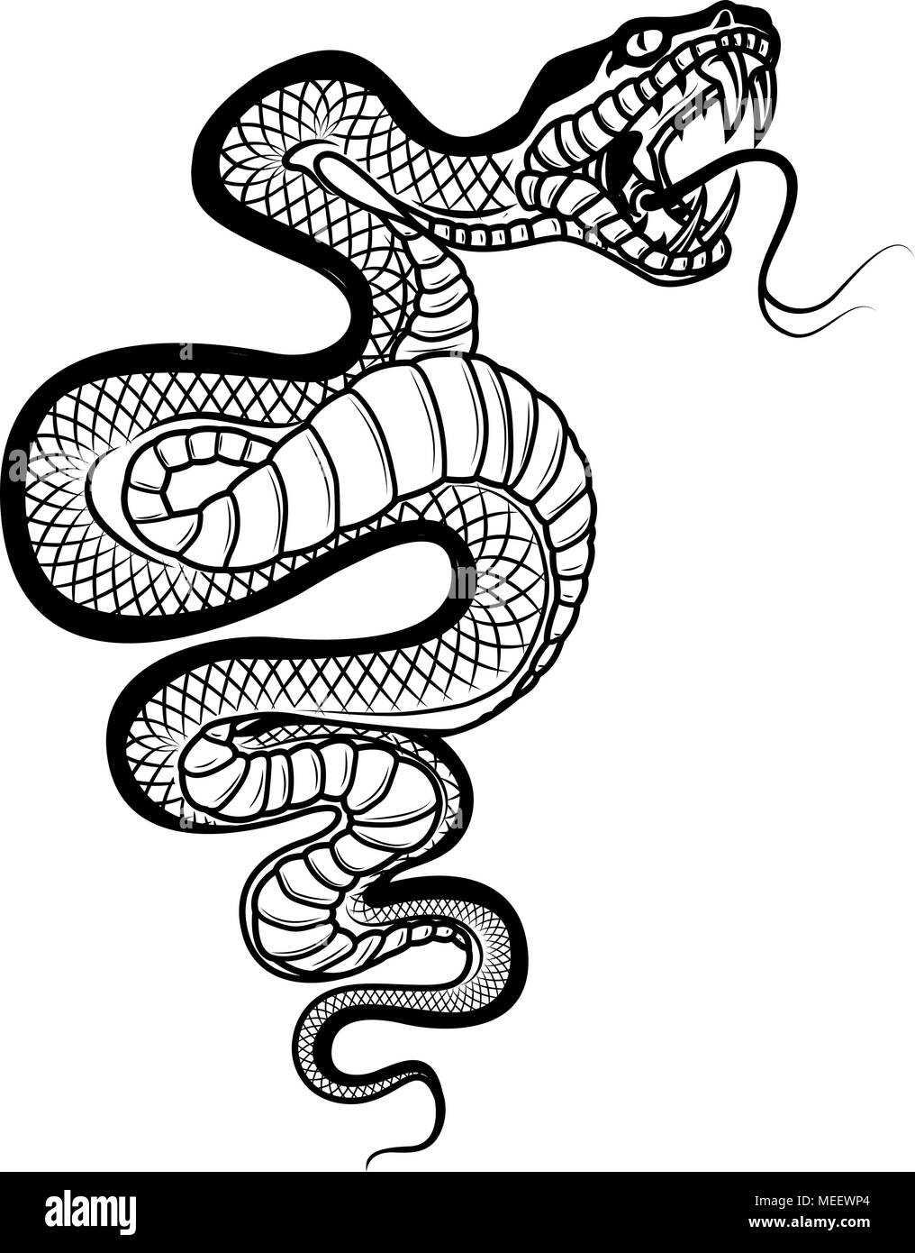 Snake illustration isolé sur fond blanc. Viper. L'élément de conception de logo, label,emblème, signe, d'un insigne. Vector illustration Illustration de Vecteur