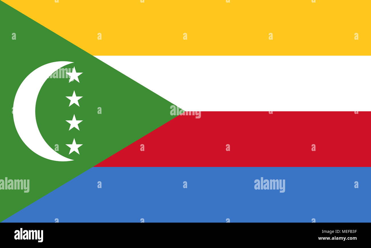 Drapeau officiel Grande télévision des Comores l'horizontale Banque D'Images