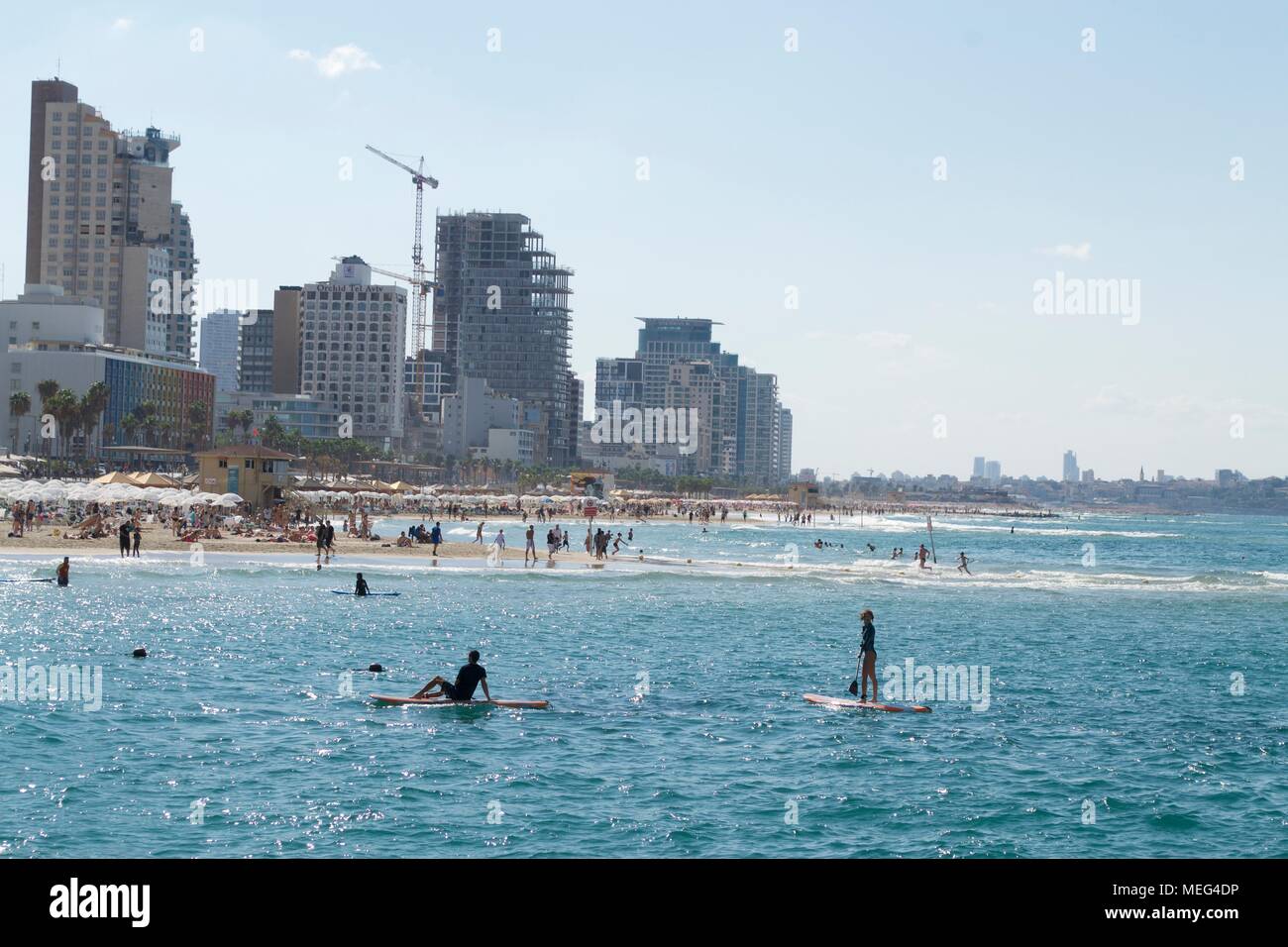 Jour de plage Tel Aviv Banque D'Images