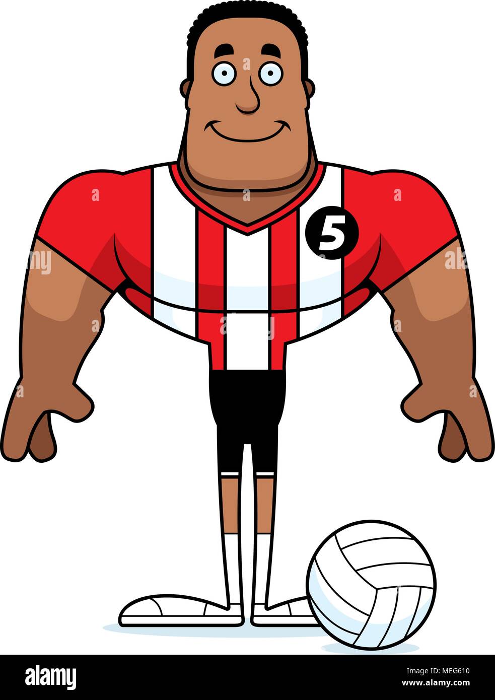 Joueur de volley-ball d'une caricature de sourire. Illustration de Vecteur