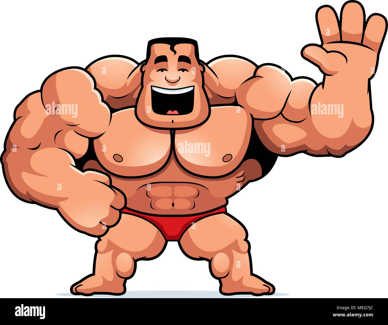 Illustration d'une caricature d'un bodybuilder. Illustration de Vecteur