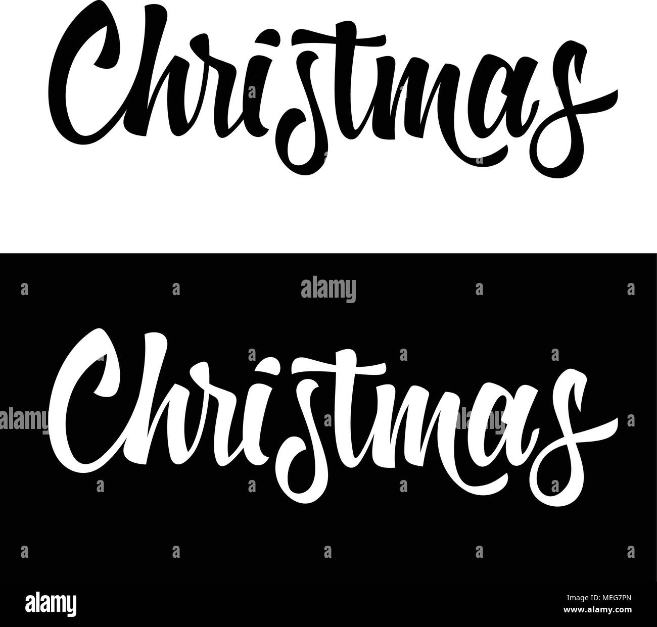 Calligraphie de Noël. Typographie créative de Noël. Vector illustration Illustration de Vecteur