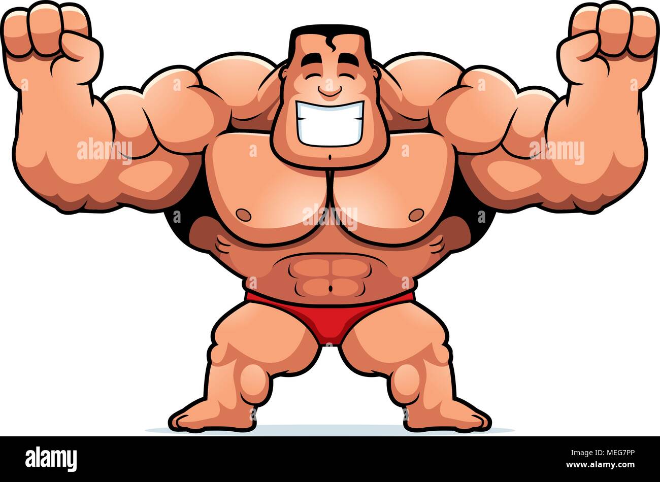 Une illustration d'un dessin animé célèbre bodybuilder. Illustration de Vecteur