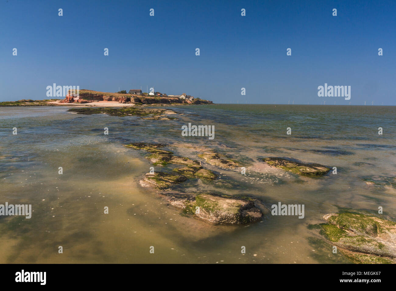 Hilbre Island à l'embouchure de la rivière Dee, à marée haute, Wirral, Angleterre Banque D'Images