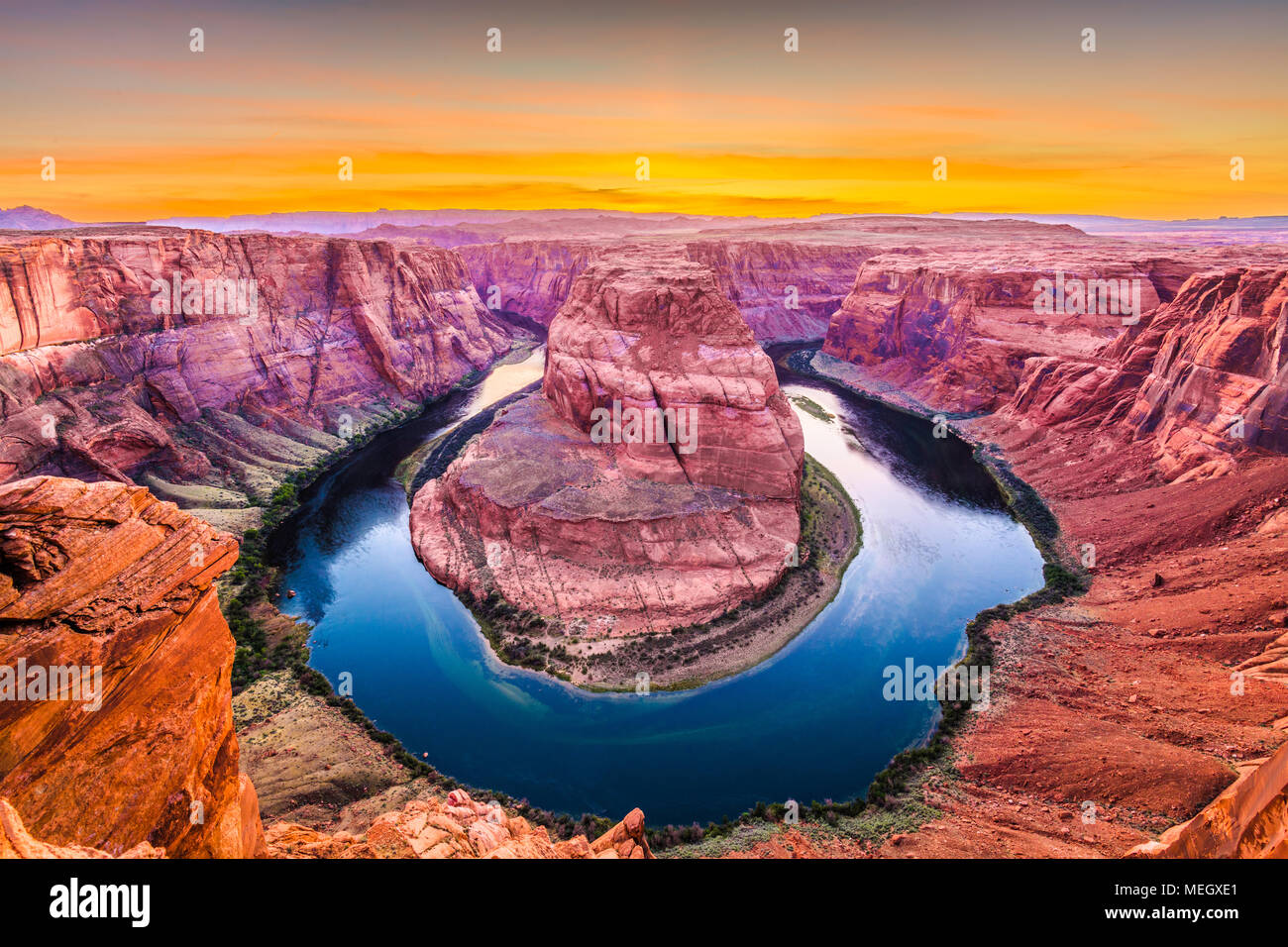 Horseshoe Bend sur la rivière Colorado près de Page, Arizona, USA. Banque D'Images