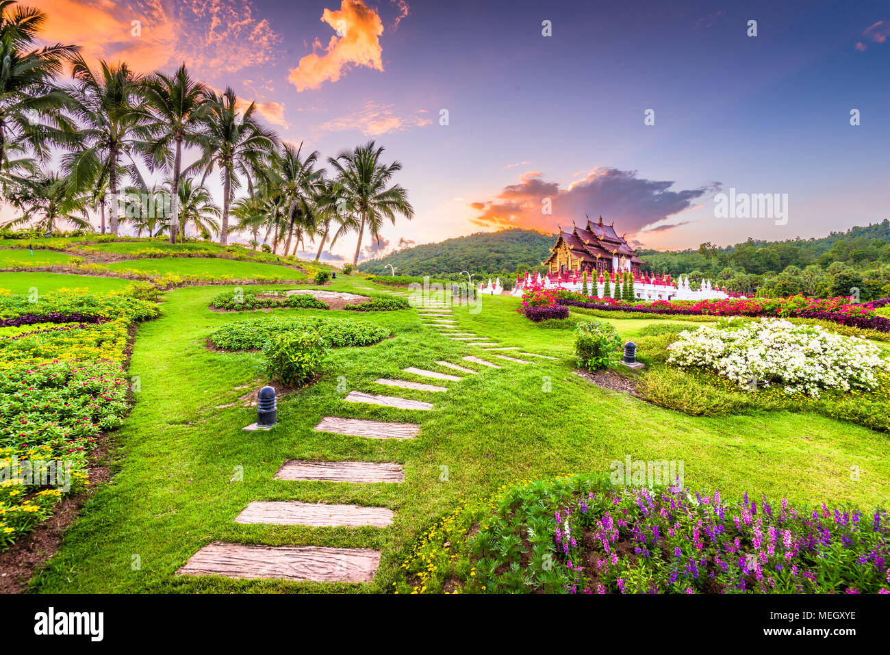 Chiang Mai, Thaïlande au Royal Flora Ratchaphruek Park. Banque D'Images Chiang Mai, Thaïlande au Royal Flora Ratchaphruek Park. Banque D'Images