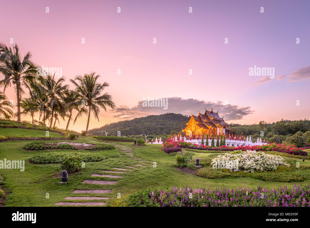 Chiang Mai, Thaïlande au Royal Flora Ratchaphruek Park. Banque D'Images Chiang Mai, Thaïlande au Royal Flora Ratchaphruek Park. Banque D'Images