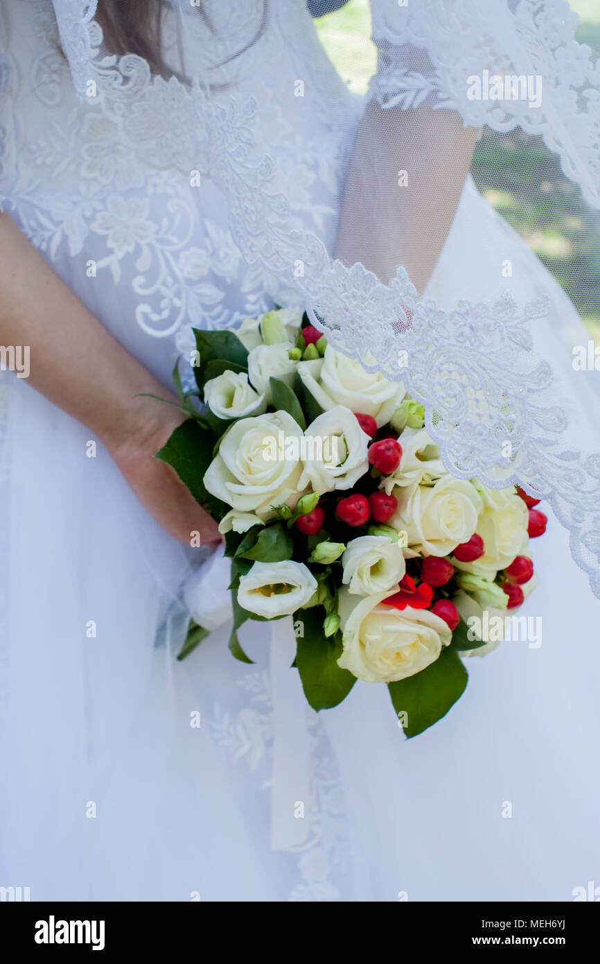 Bouquet de mariée, naturel, rose, bouquet de style couleur jour de vacances Banque D'Images