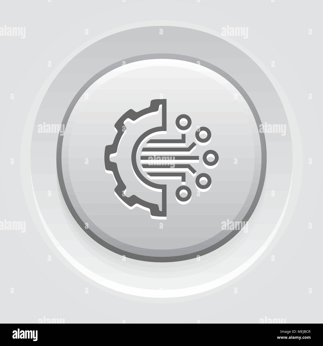 L'icône du bouton de la technologie de chiffrement. Illustration de Vecteur
