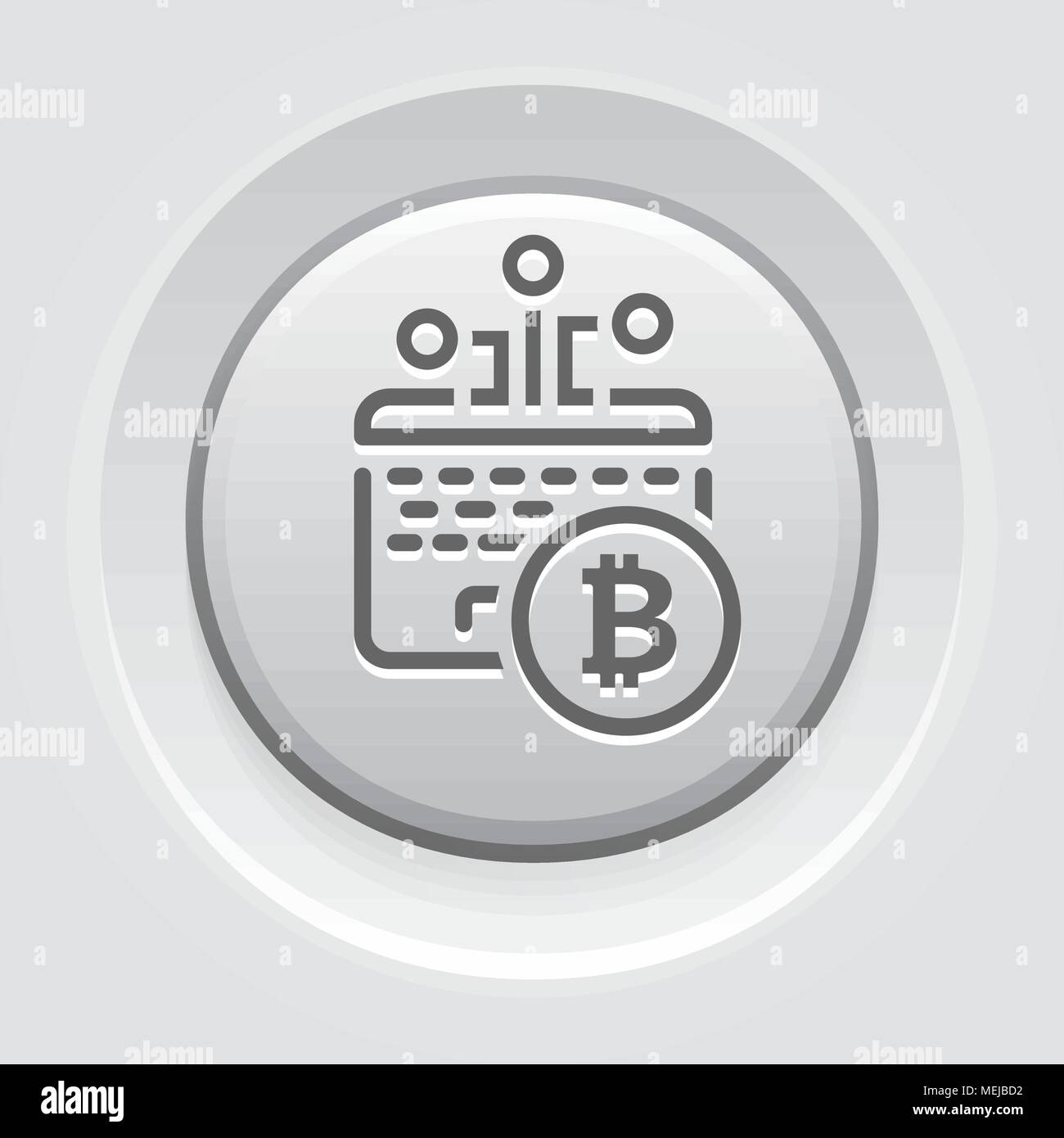L'icône du bouton minière Bitcoin. Illustration de Vecteur