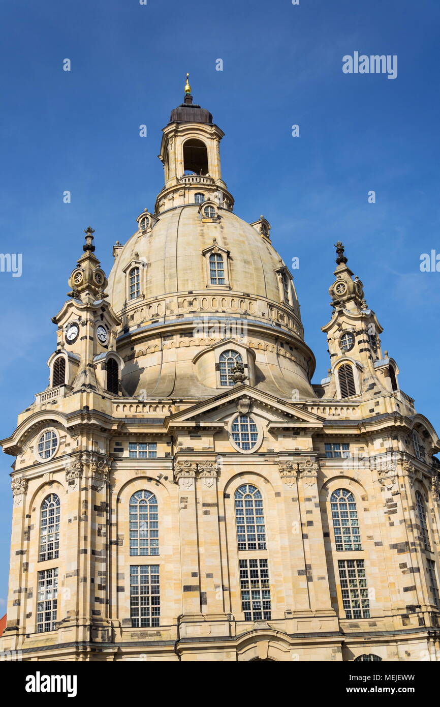 Dresde, la Frauenkirche, l'église Notre-Dame de Dresde, Allemagne Banque D'Images