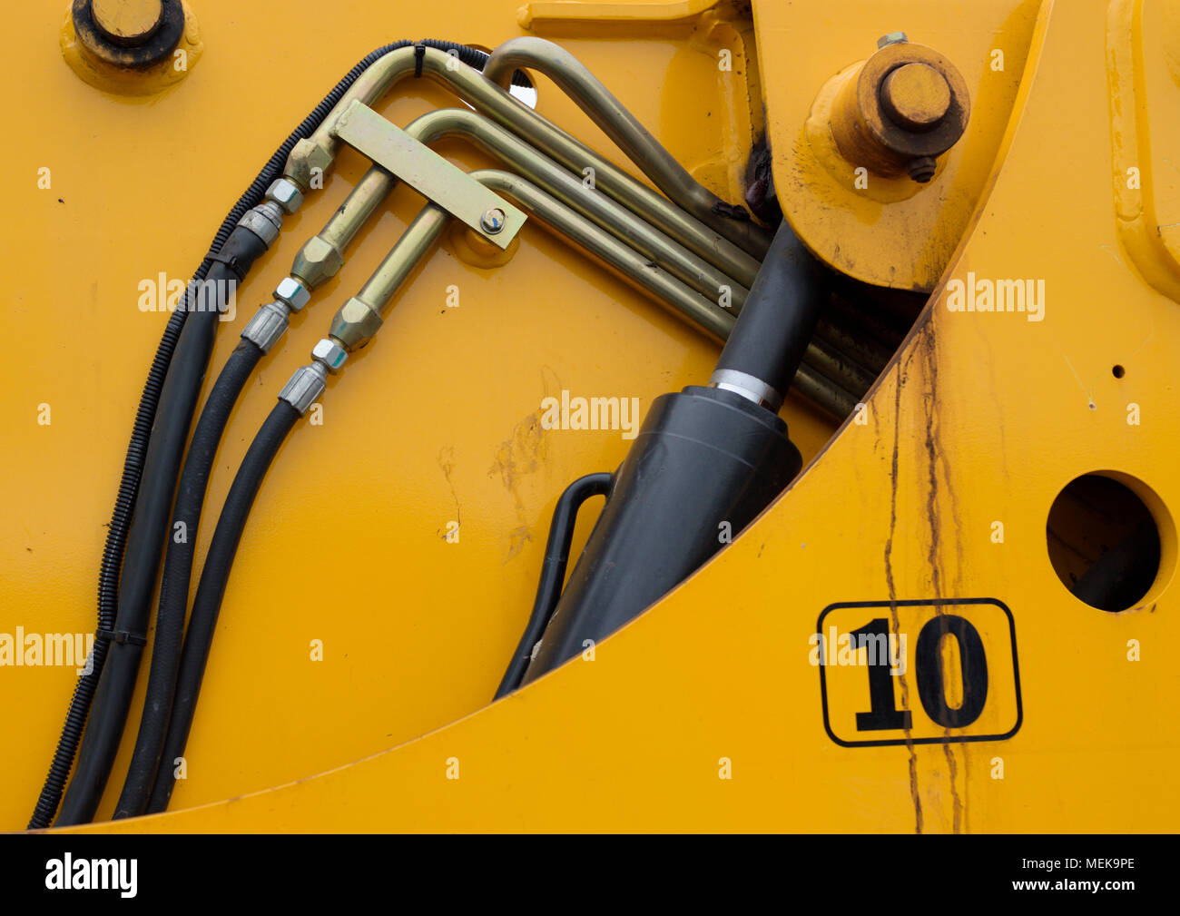 Les tuyaux et raccords hydraulique télescopique sur Banque D'Images