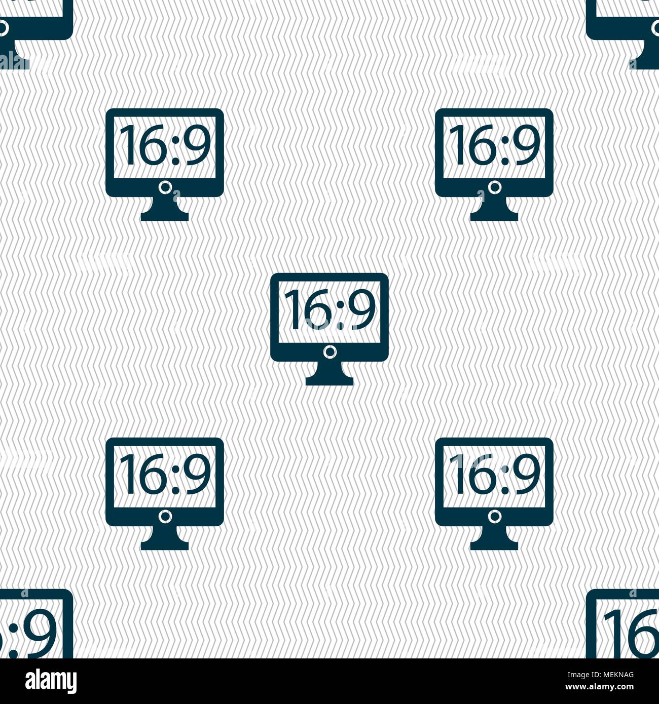Aspect ratio 16:9 téléviseur icône signe. Résumé fond transparent avec des formes géométriques. Vector illustration Illustration de Vecteur