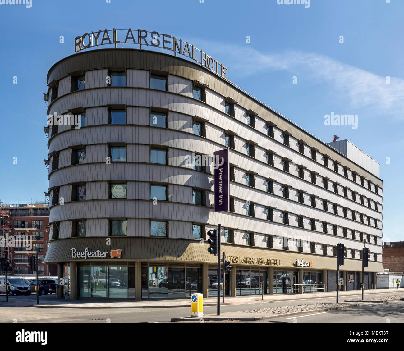 LONDRES, Royaume-Uni - 05 AVRIL 2018 : Hôtel Royal Arsenal Premier Inn sur Beresford Street à Woolwich Banque D'Images