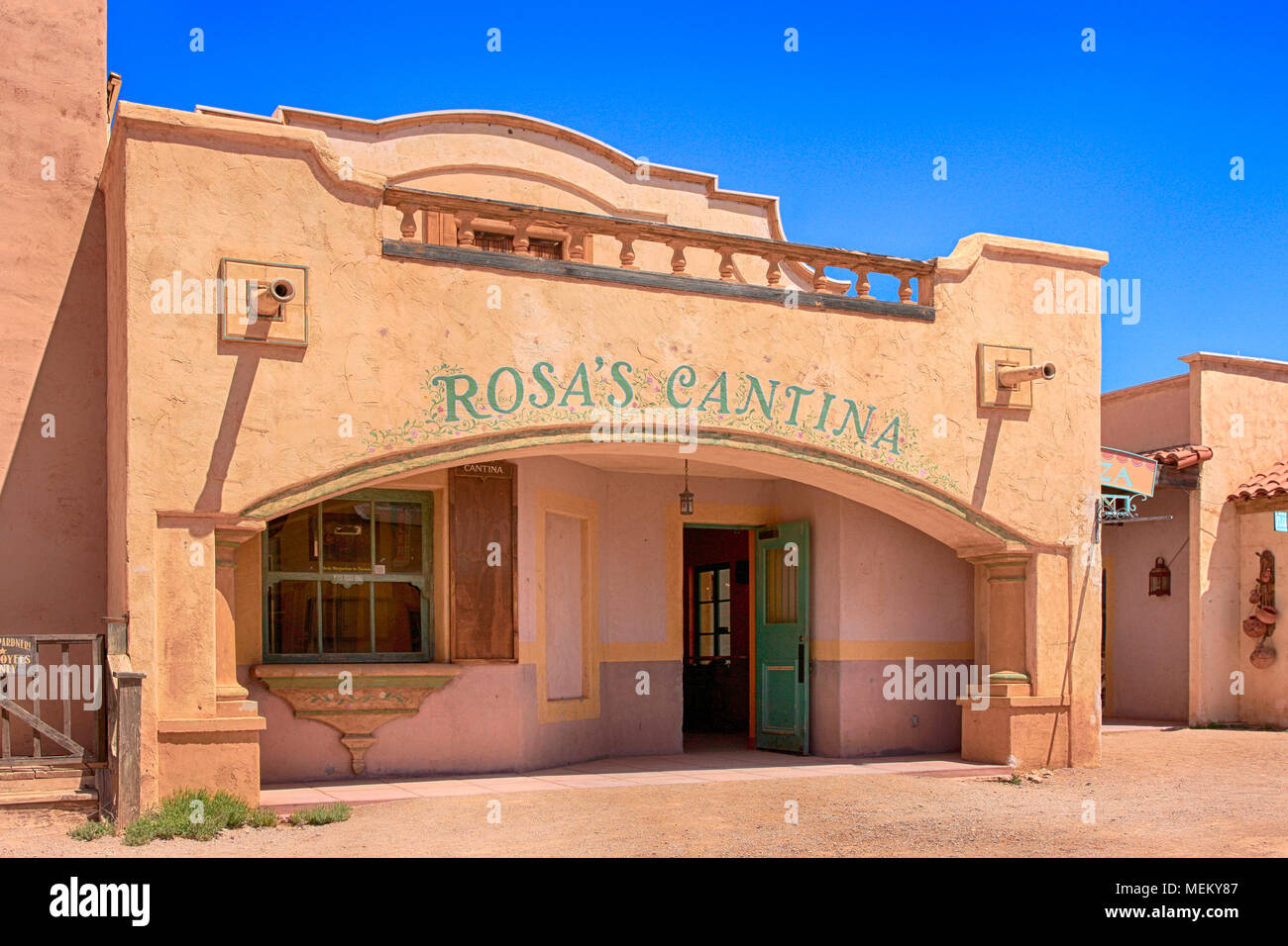 Rosa's Cantina bâtiment à l'ancien Tucson Film Studios amusement park en Arizona Banque D'Images