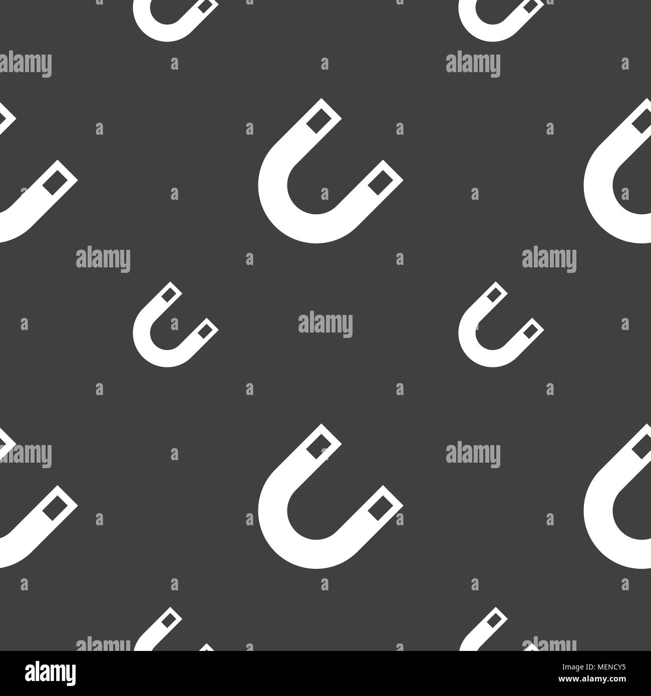 Aimant, icône horseshoe signe. Motif transparente sur un fond gris. Vector illustration Illustration de Vecteur