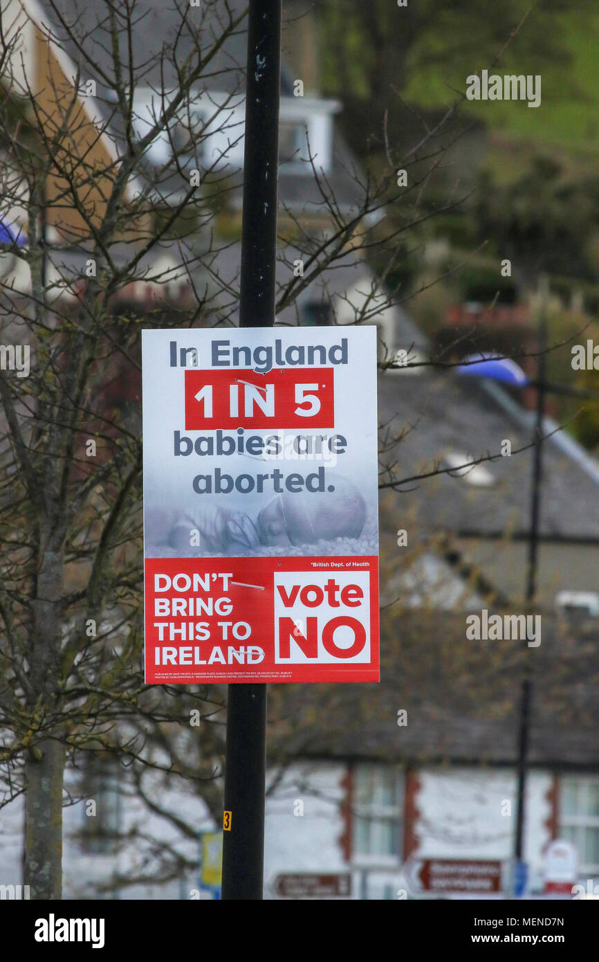 Référendum irlandais l'avortement - un vote 'Non' poster avant le référendum de l'Irlande d'abroger le Huitième amendement le 25 mai 2018. Banque D'Images