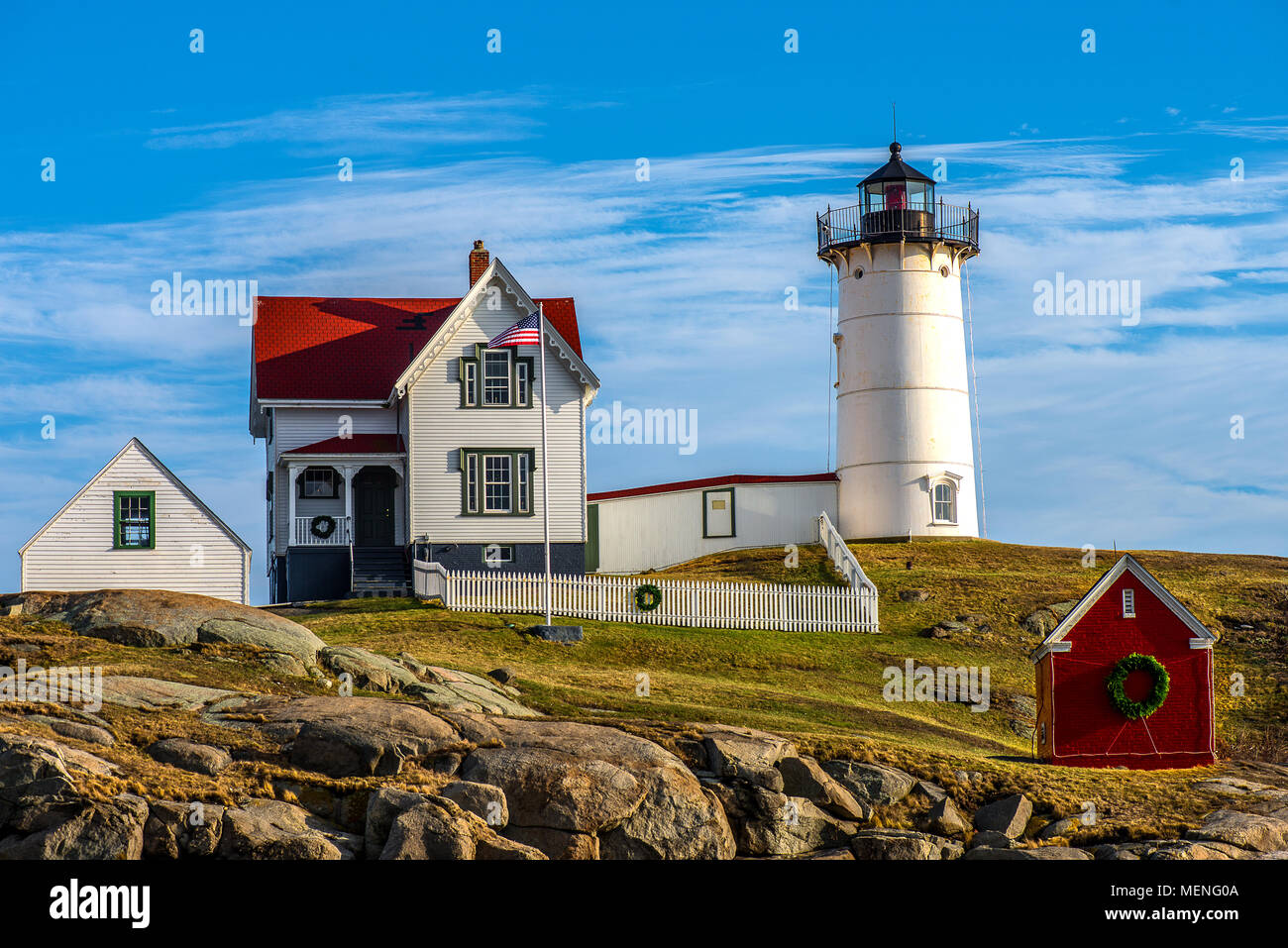 Phare de Nubble York MOI Banque D'Images