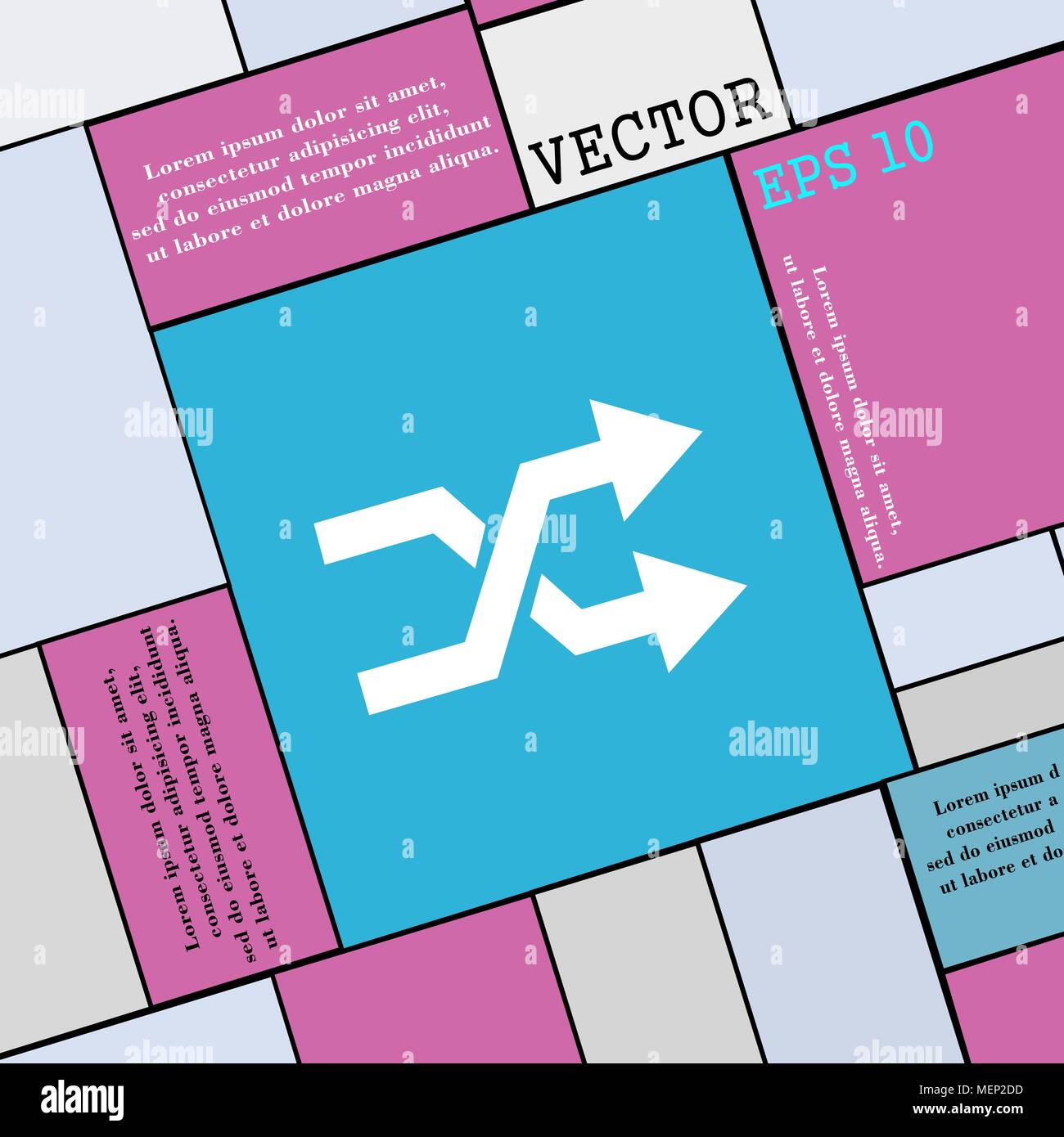 Icône shuffle signe. Une télévision moderne style pour votre conception. Vector illustration Illustration de Vecteur