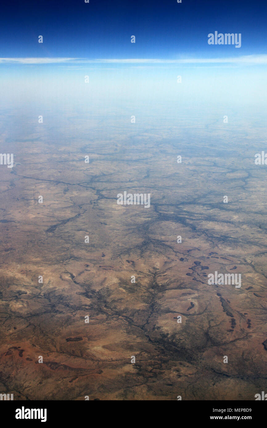 Vue aérienne du désert du Sahara au Burkina Faso Banque D'Images