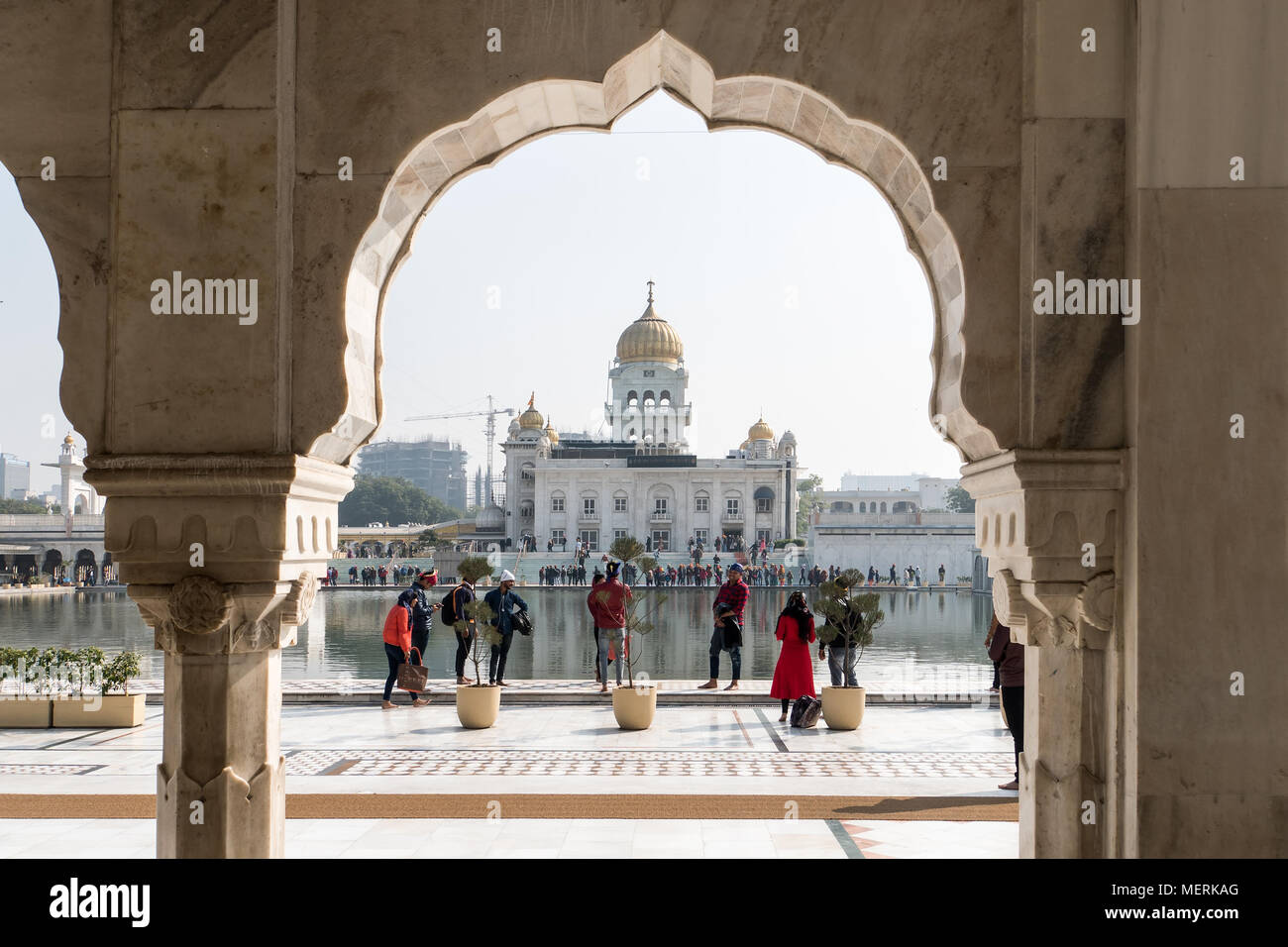 Temple Sikh Gurudwara Bangla Sahib, New Delhi, Inde. 8 Janvier 2018 Banque D'Images