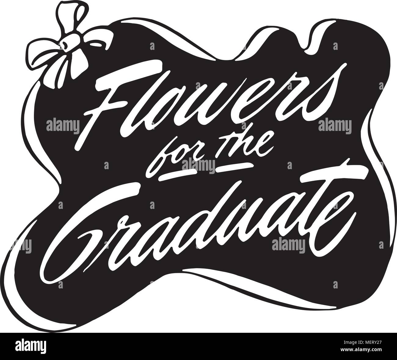 Fleurs pour le diplômé - Retro Clipart Banner Illustration de Vecteur