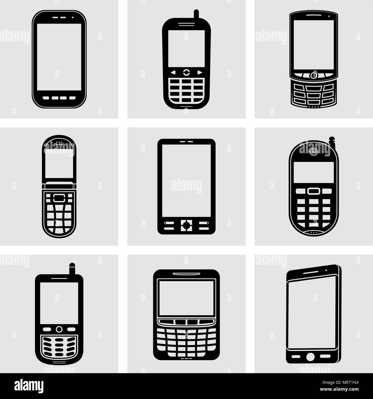 Icônes du téléphone mobile Illustration de Vecteur