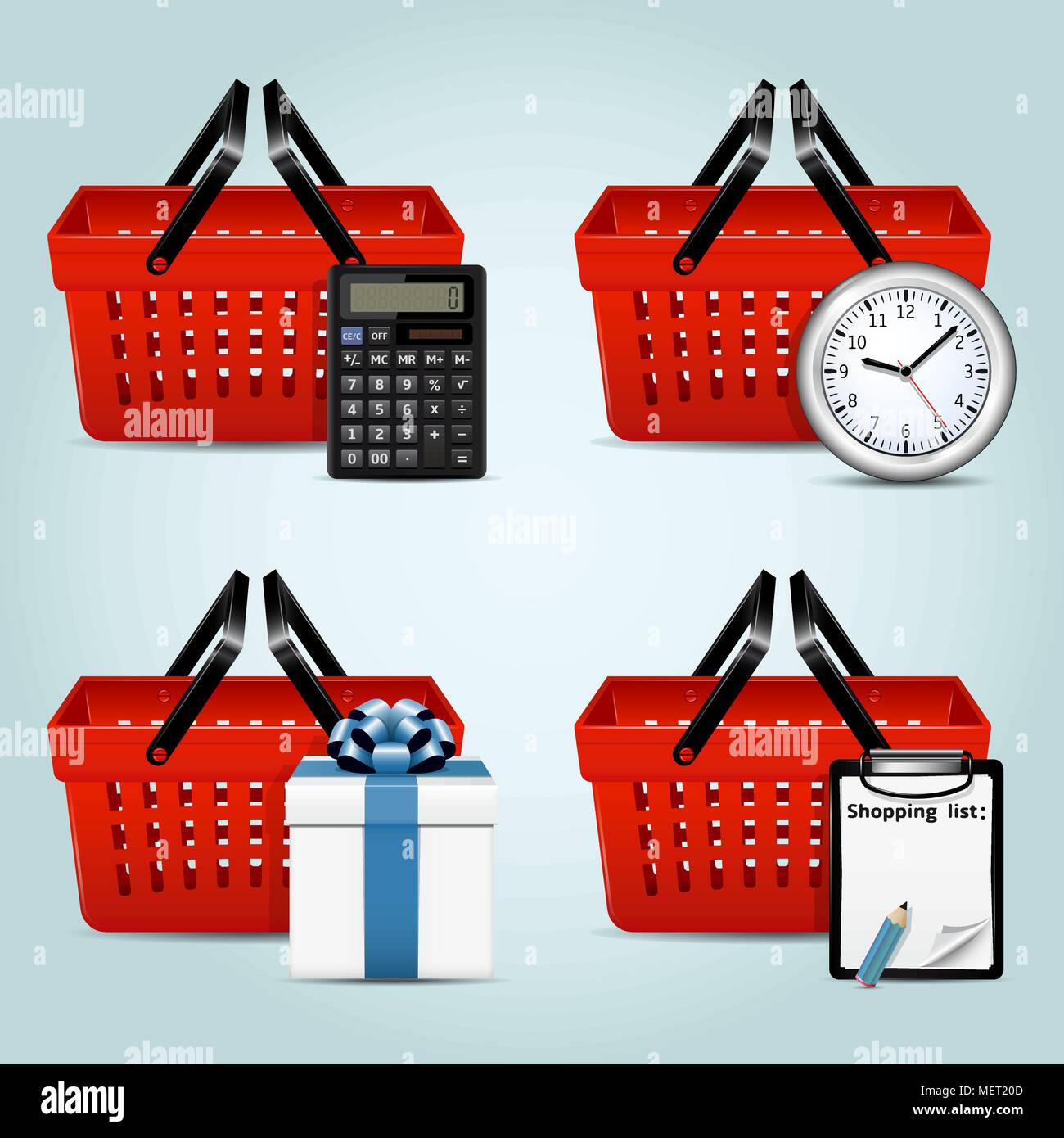 Panier icons set Illustration de Vecteur