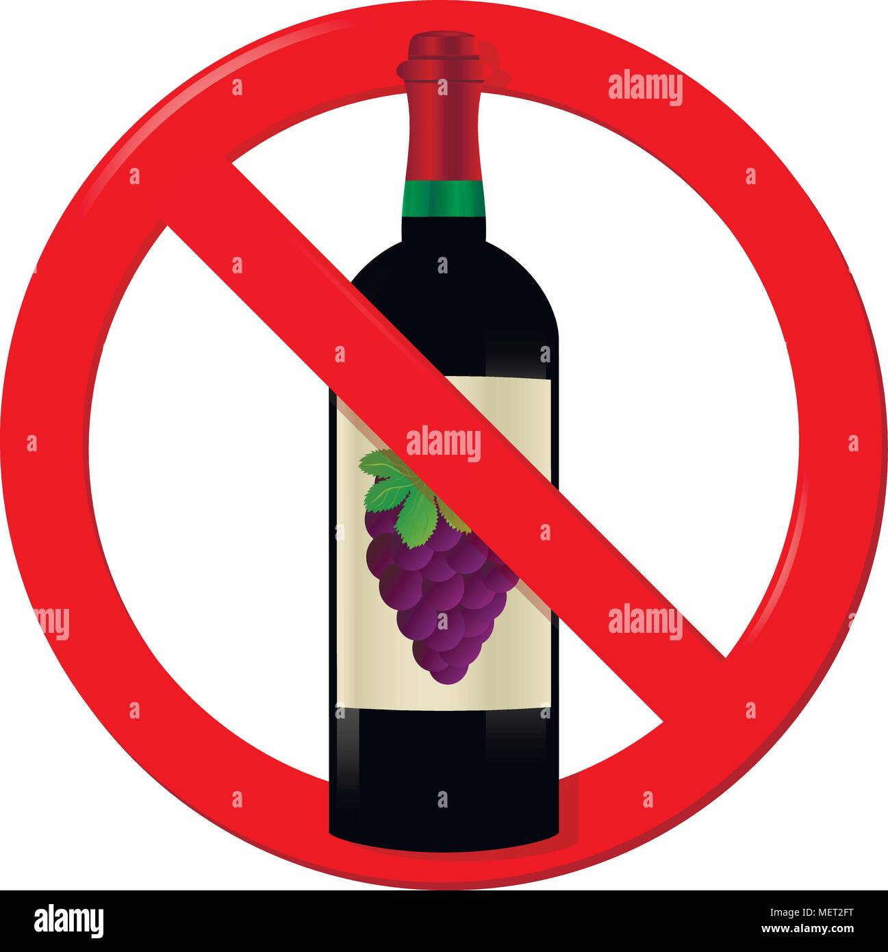 Ne pas boire de vin rouge. Aucun signe d'alcool Image Vectorielle Stock -  Alamy