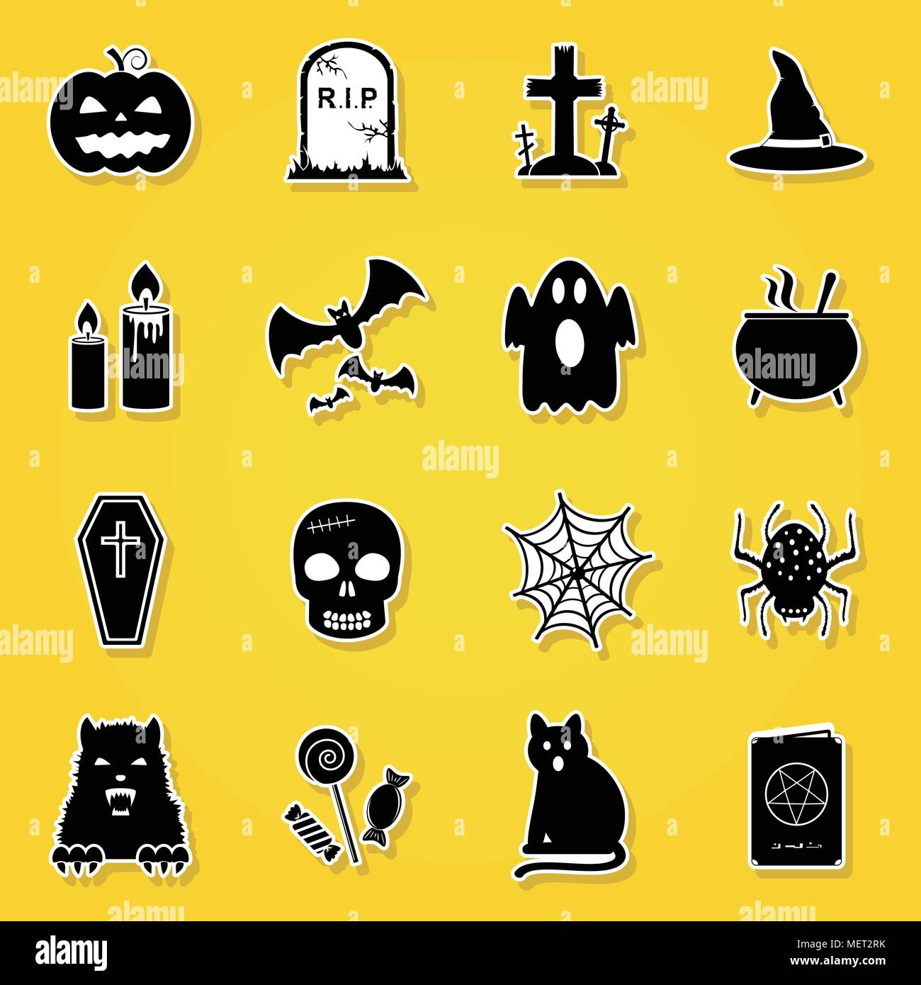 Ensemble d'icônes d'Halloween Illustration de Vecteur