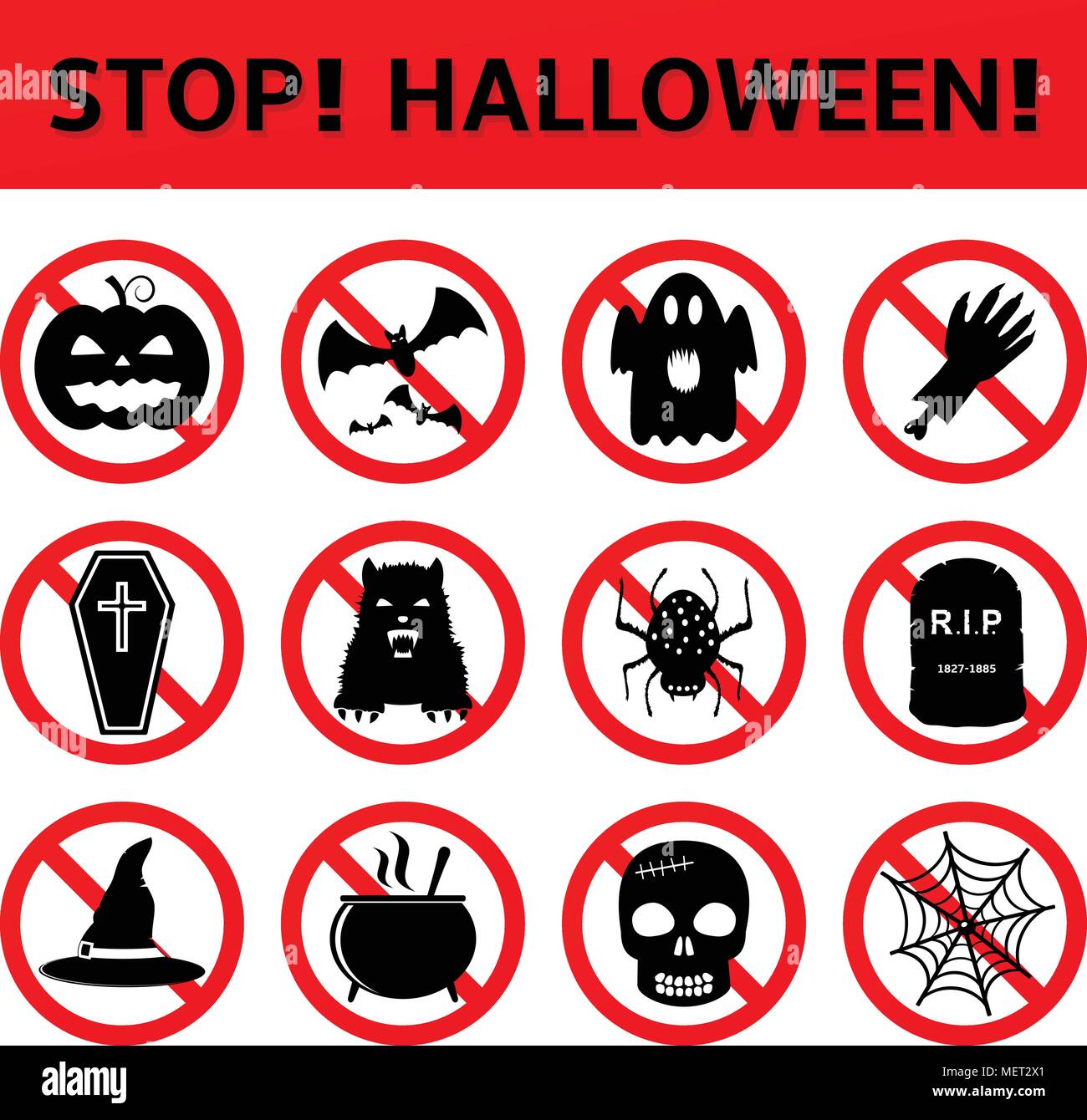 Halloween Stop Signs Illustration de Vecteur