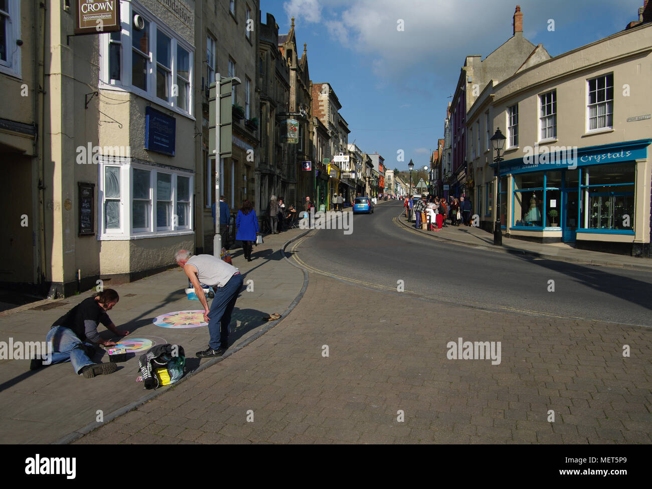 Artiste de la chaussée, Glastonbury Banque D'Images