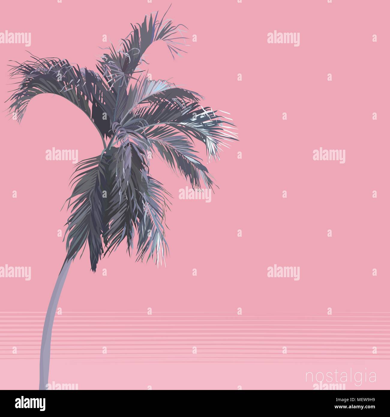 Télévision vecteur rose pastel style palmier. émotion nostalgique sentiment  esthétique Image Vectorielle Stock - Alamy