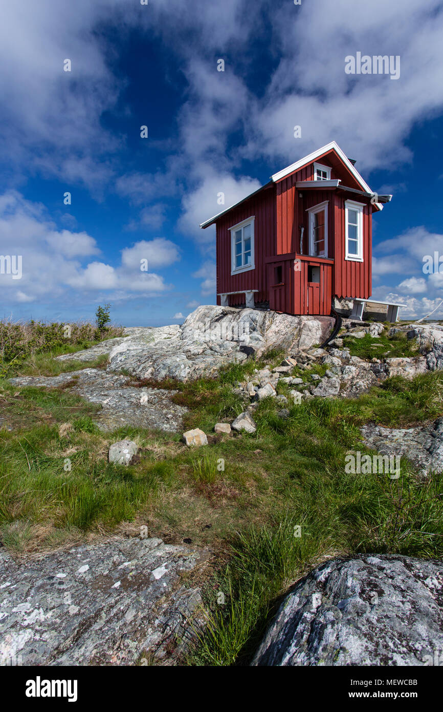 Hill top cottage à Vrango de Bohuslan Côte, Suède Banque D'Images