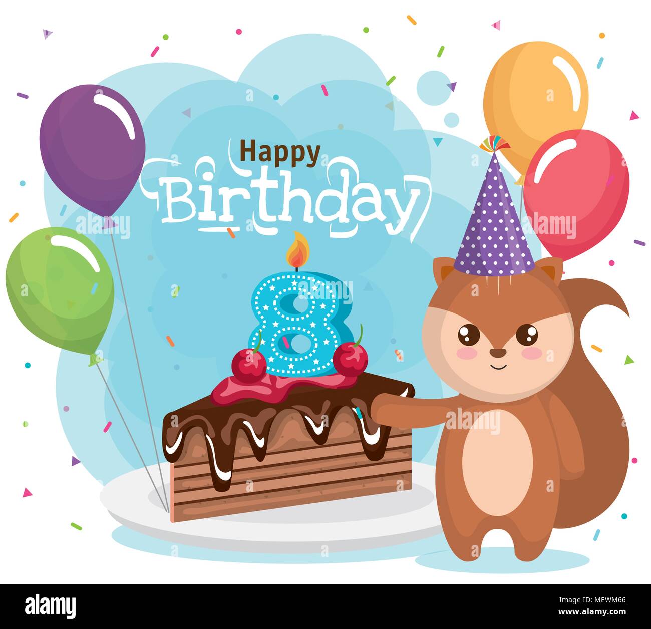 Joyeux Anniversaire Carte Avec Chipmunk Image Vectorielle Stock Alamy