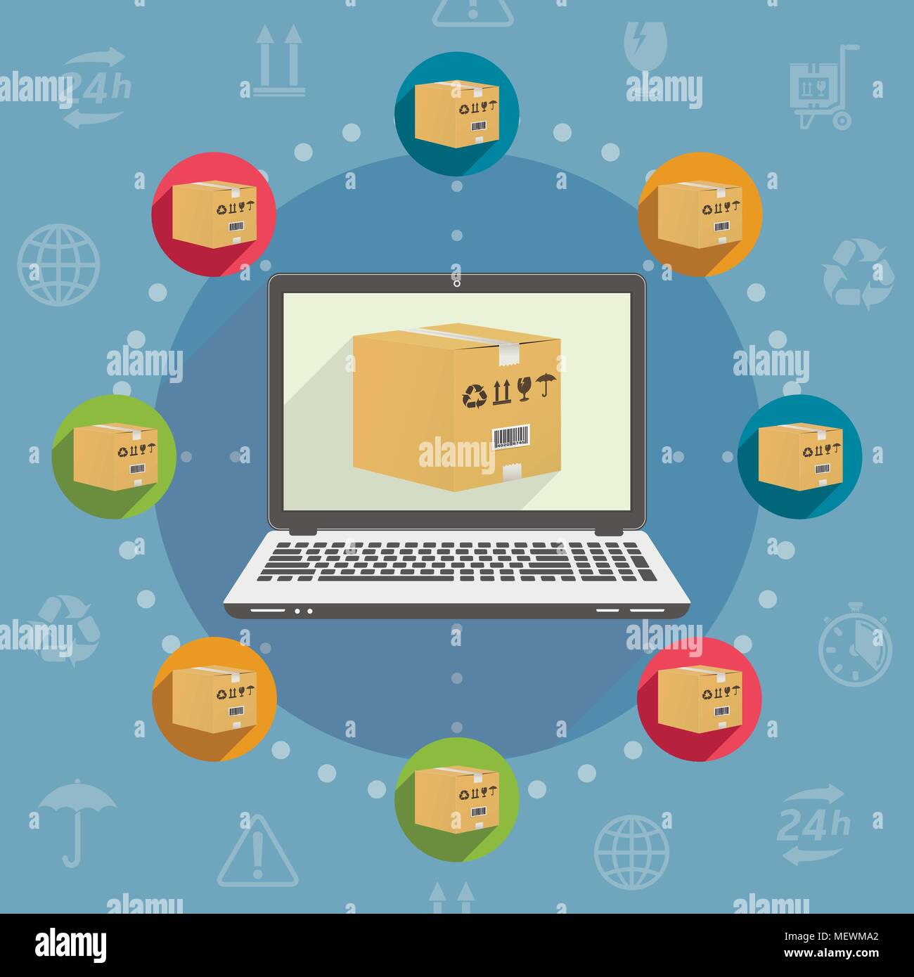 Modèle plat vector illustration concept pour le service de livraison. Illustration de Vecteur