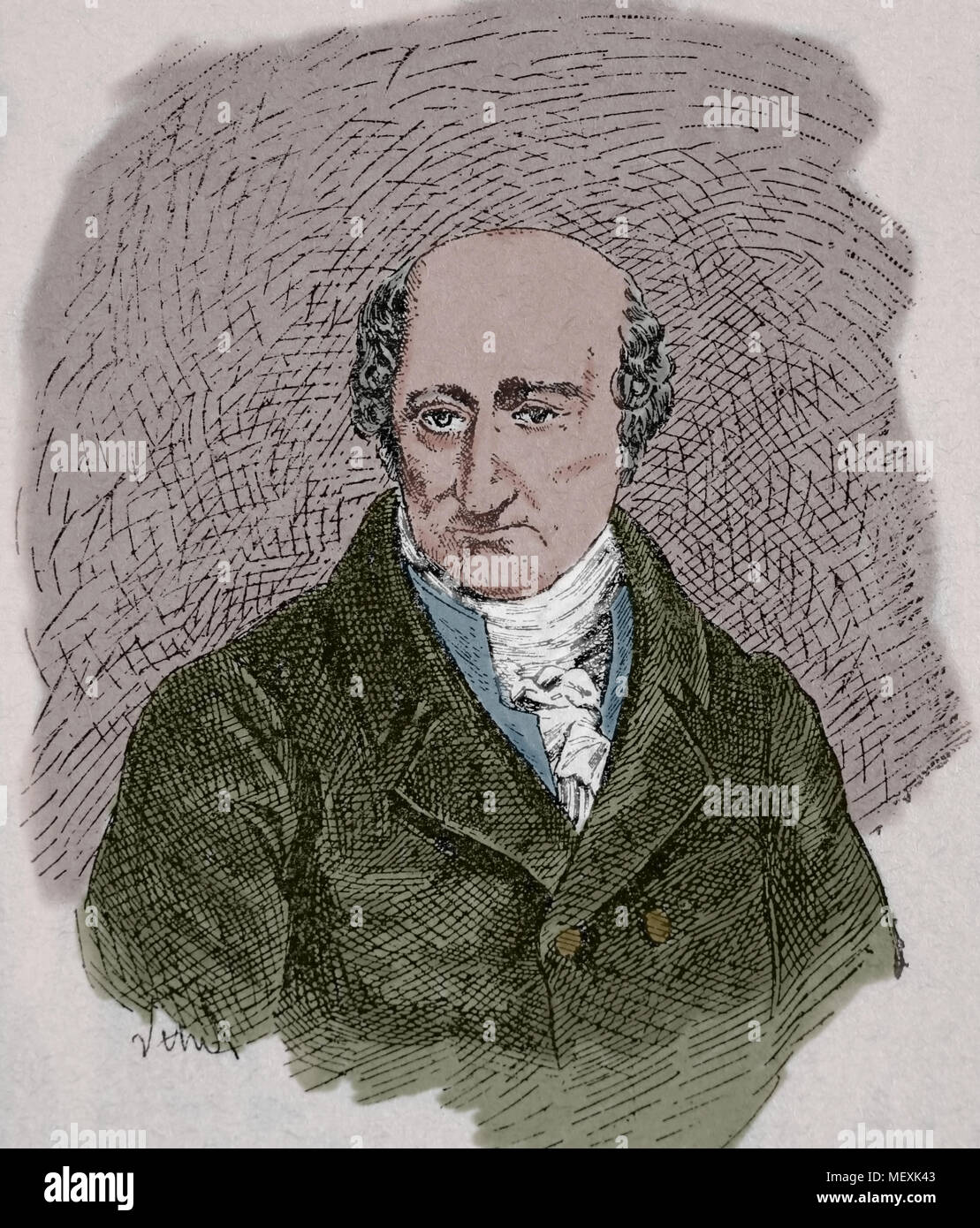 Le Baron vom Stein (1757-1831). Homme d'État prussien. La gravure, portrait. La couleur. 19e siècle. Banque D'Images